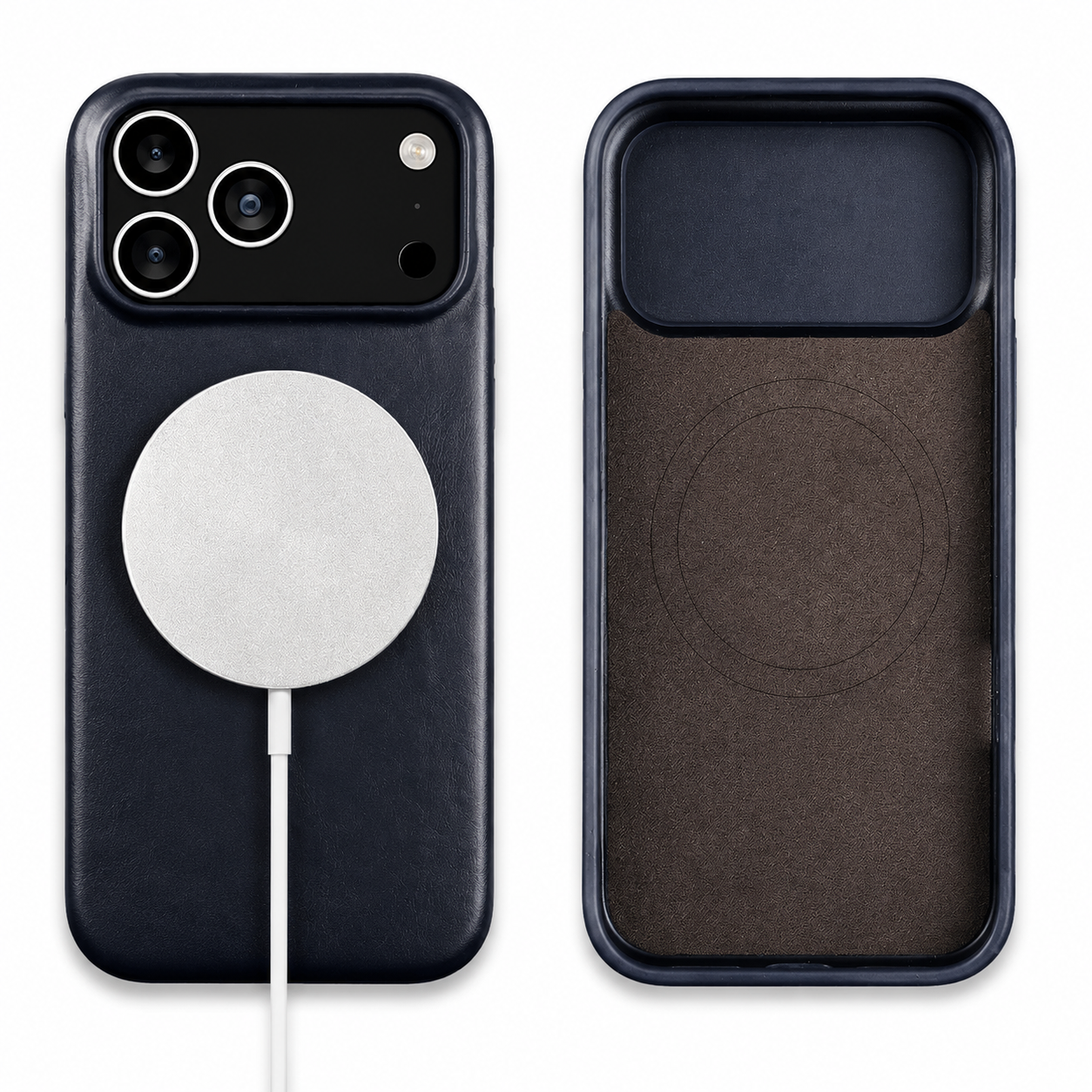 Premium iPhone Case MagSafe Vintage Oil-Wax Genuine Leather Cover, Shockproof Protective Design with Anti-Slip Grip, Dustproof Finish and Camera Protection