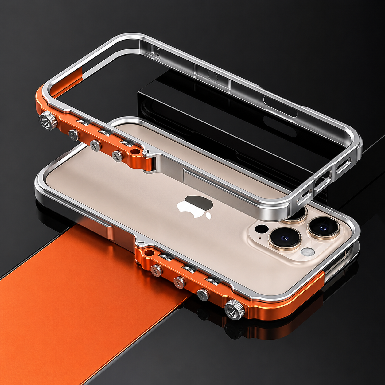 Premium iPhone Case Magnetic Aluminum Alloy Armored Frame Cover, Shockproof Protective Design with Non-Slip Grip, Heat-Resistant Build, Camera Protection