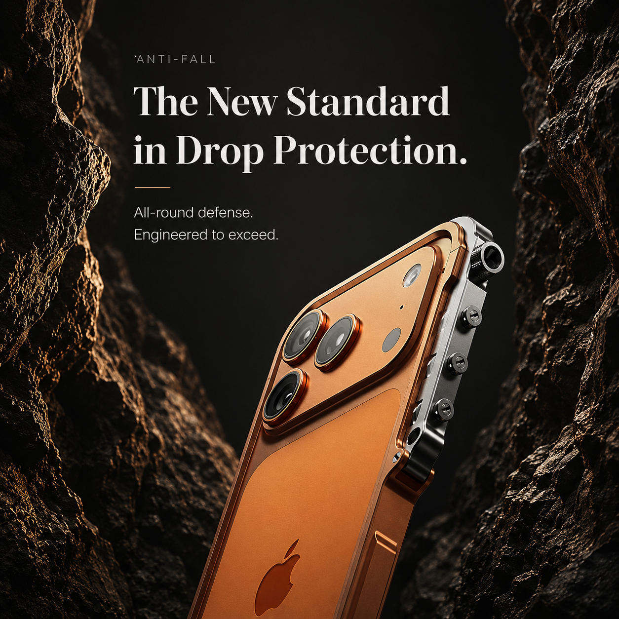 Premium iPhone Case Magnetic Aluminum Alloy Armored Frame Cover, Shockproof Protective Design with Non-Slip Grip, Heat-Resistant Build, Camera Protection