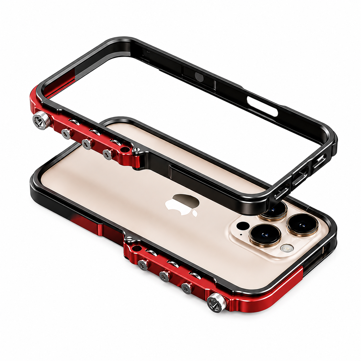 Premium iPhone Case Magnetic Aluminum Alloy Armored Frame Cover, Shockproof Protective Design with Non-Slip Grip, Heat-Resistant Build, Camera Protection