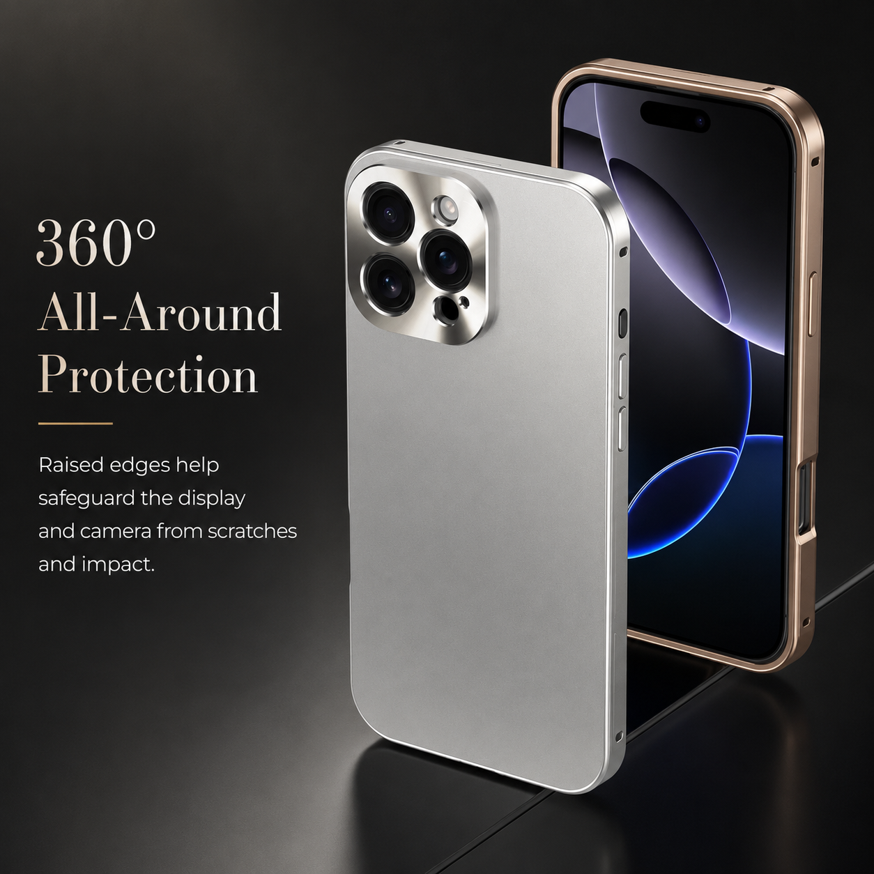 Premium iPhone Case Magnetic Aluminum Frame Protective Cover Full Camera Lens Protection Shockproof Slim Metal Design Wireless Charging Compatible