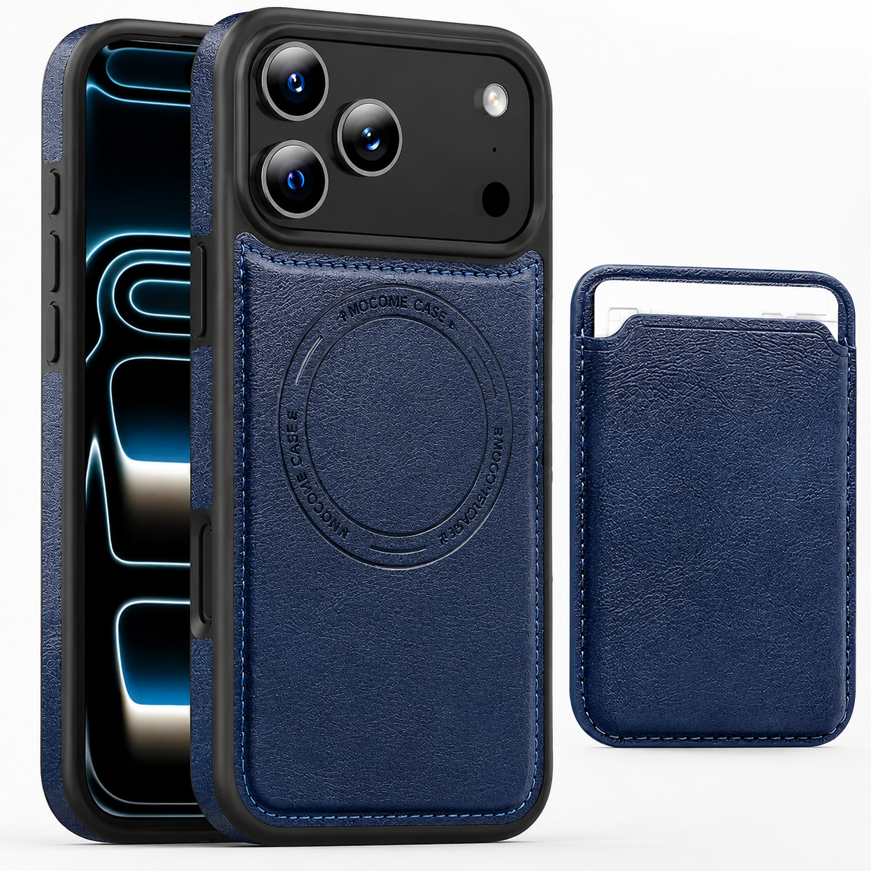 Premium iPhone Case Magnetic Card Holder Cover Wireless Charging Support Shockproof Dual Layer Protection Anti Fingerprint Non Slip Design