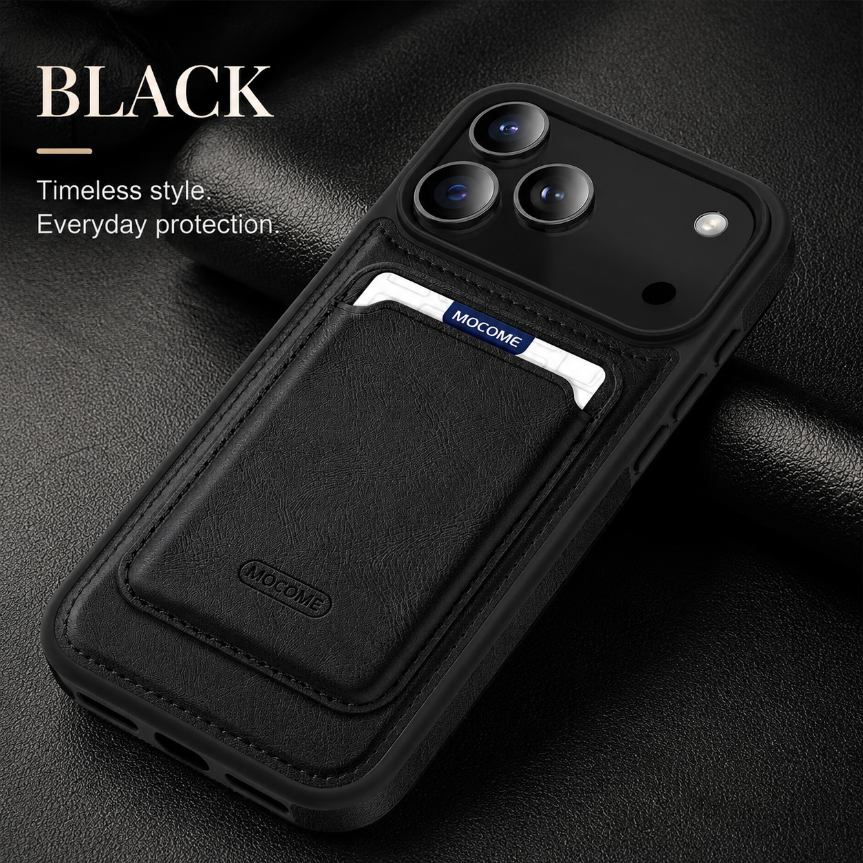 Premium iPhone Case Magnetic Card Holder Cover Wireless Charging Support Shockproof Dual Layer Protection Anti Fingerprint Non Slip Design