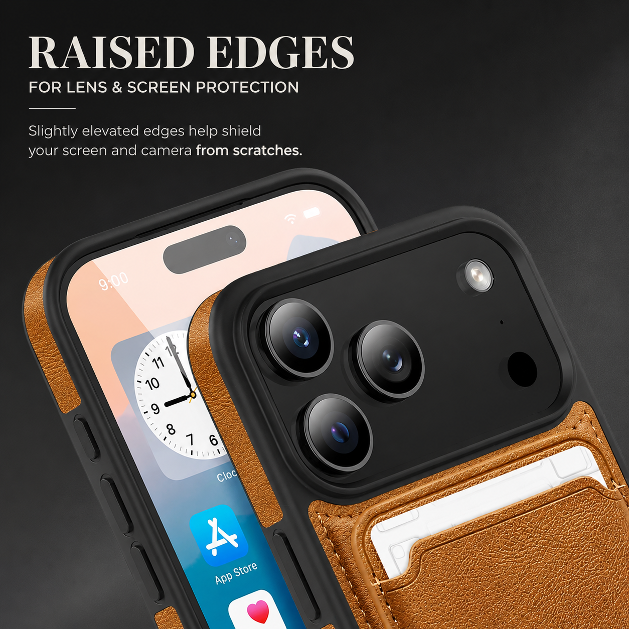 Premium iPhone Case Magnetic Card Holder Cover Wireless Charging Support Shockproof Dual Layer Protection Anti Fingerprint Non Slip Design