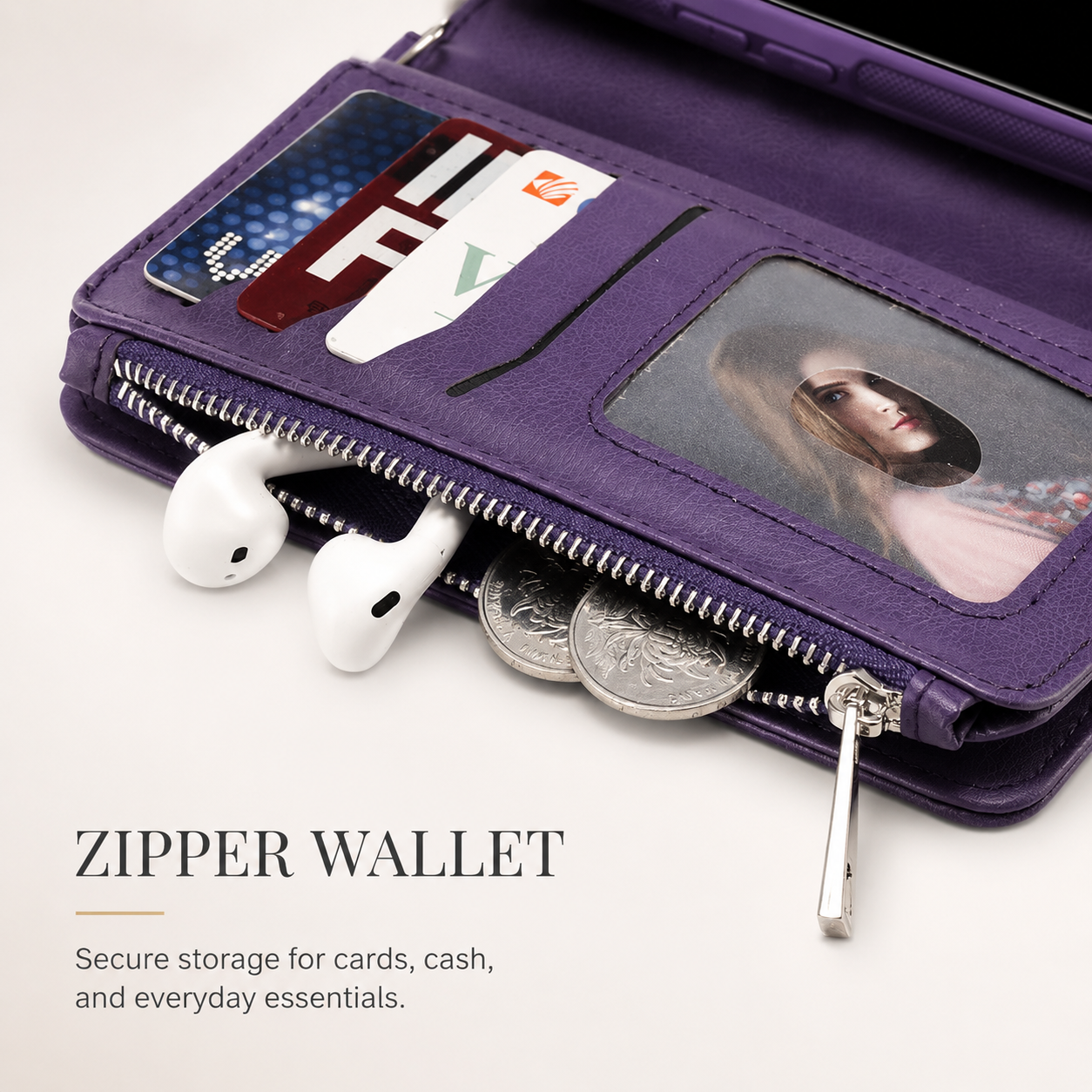 Premium iPhone Case Magnetic Detachable Wallet Flip Cover PU Leather Card Holder Handbag Design Stand Feature Shockproof Full Protection Organizer