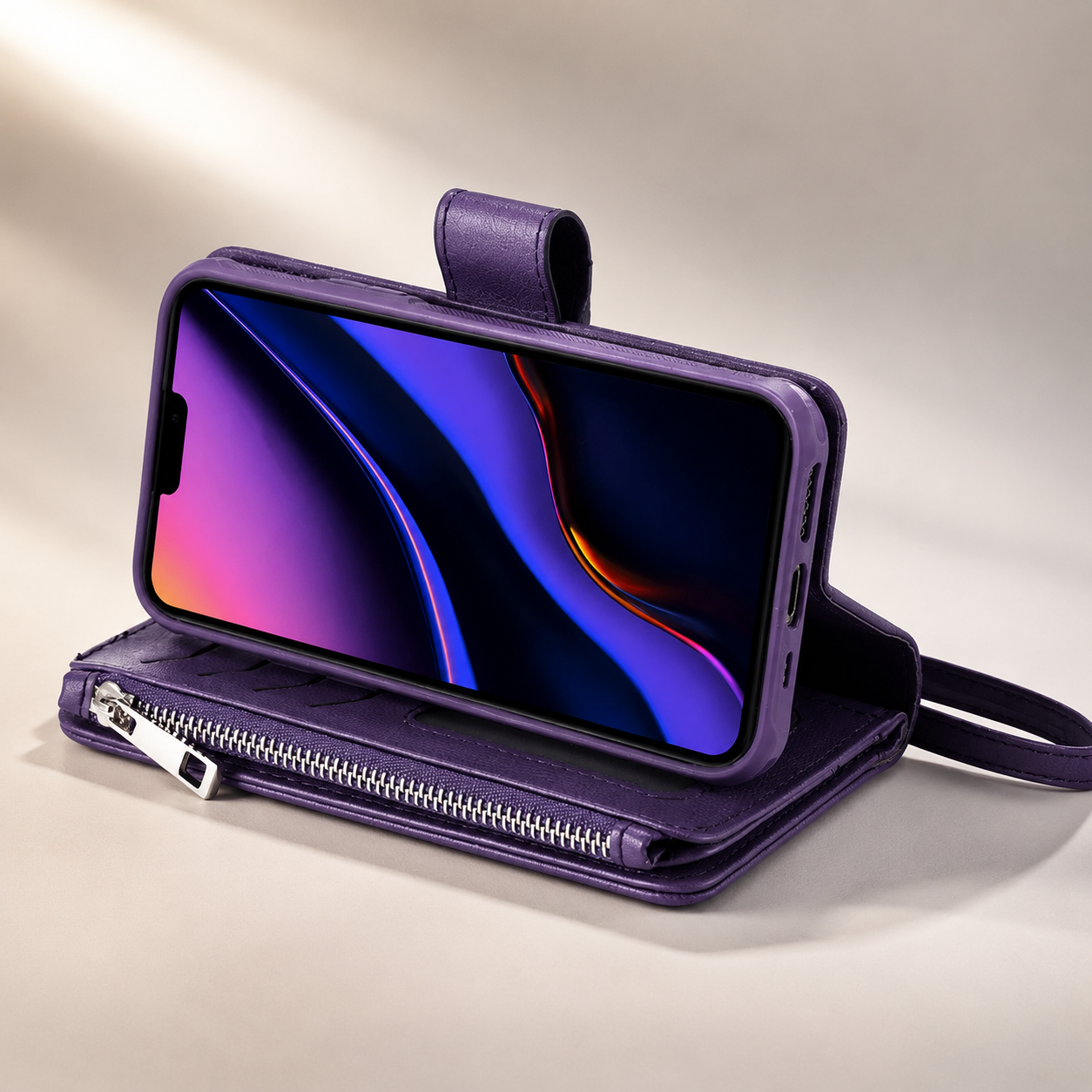 Premium iPhone Case Magnetic Detachable Wallet Flip Cover PU Leather Card Holder Handbag Design Stand Feature Shockproof Full Protection Organizer