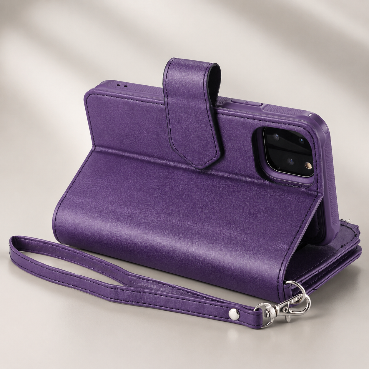 Premium iPhone Case Magnetic Detachable Wallet Flip Cover PU Leather Card Holder Handbag Design Stand Feature Shockproof Full Protection Organizer