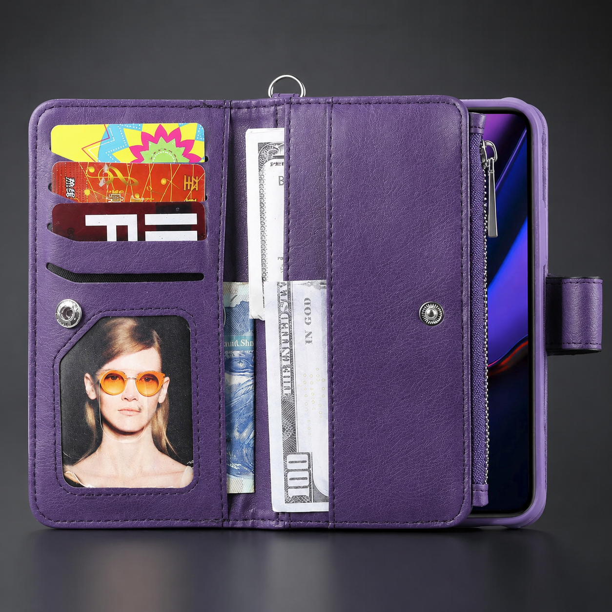 Premium iPhone Case Magnetic Detachable Wallet Flip Cover PU Leather Card Holder Handbag Design Stand Feature Shockproof Full Protection Organizer