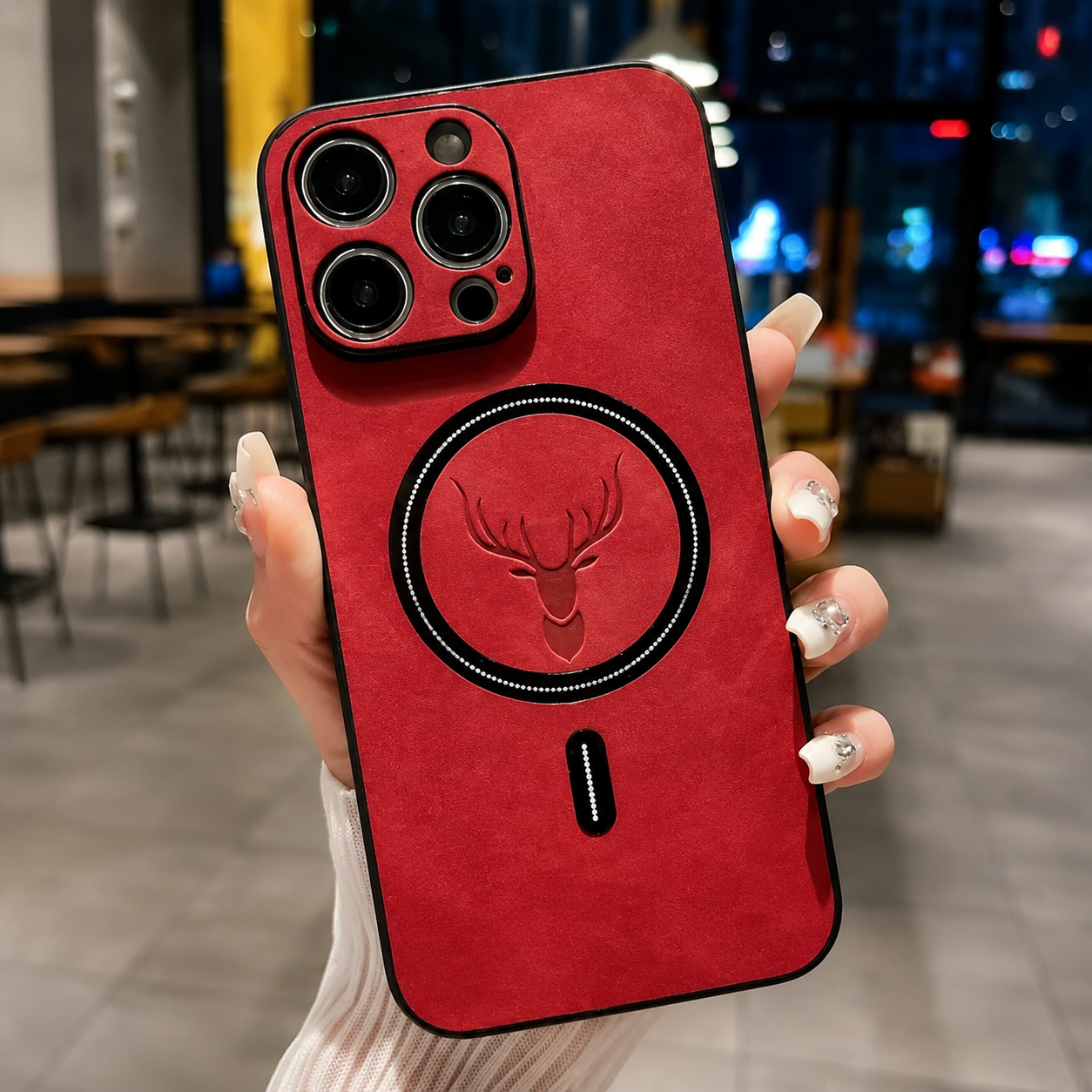 Premium iPhone Case Magnetic Leather Design with Wireless Charging Support, Shockproof Construction, Anti Fingerprint Finish, Non Slip Grip