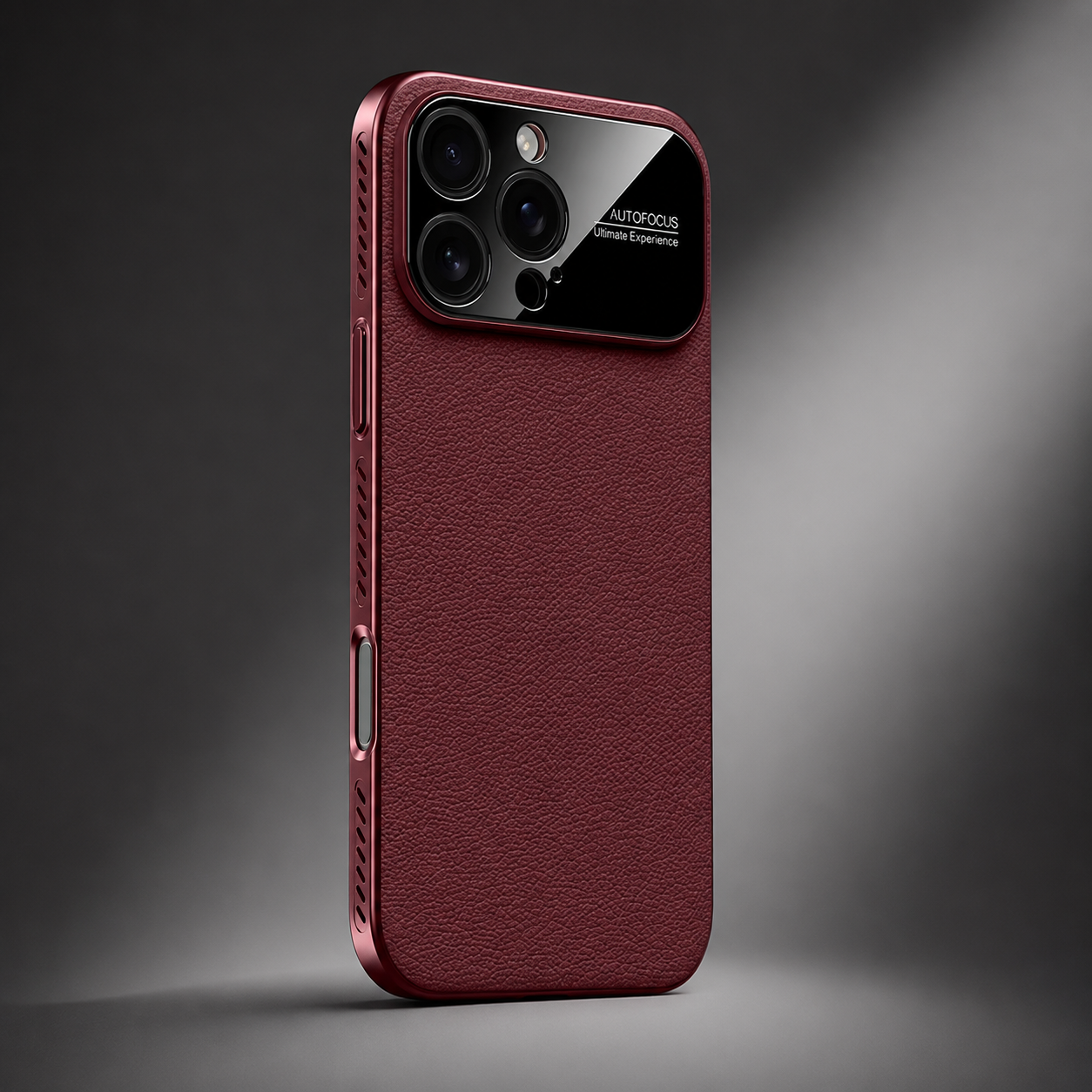 Premium iPhone Case Magnetic Leather Finish with Heat Dissipation Side Vents, Anti Scratch Texture, Anti Fingerprint Coating, Half Wrapped Design