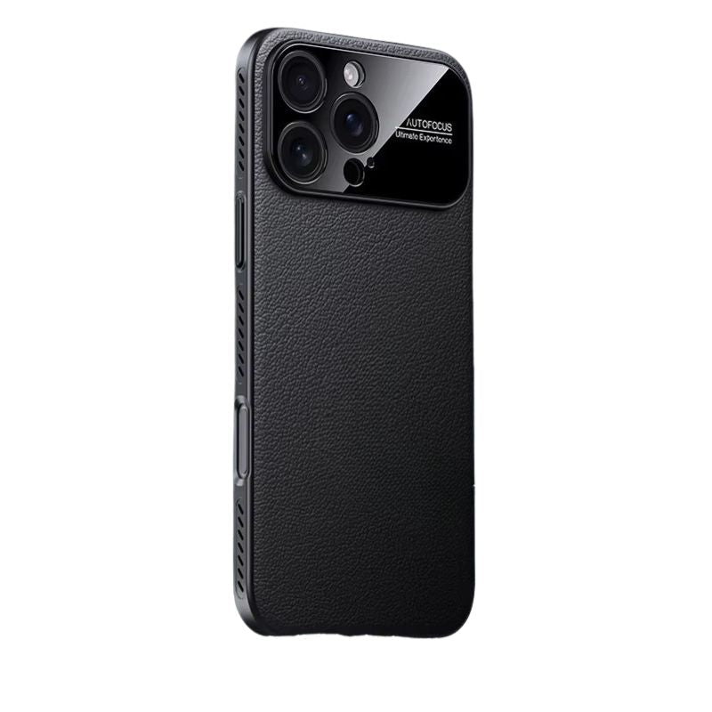 Premium iPhone Case Magnetic Leather Finish with Heat Dissipation Side Vents, Anti Scratch Texture, Anti Fingerprint Coating, Half Wrapped Design
