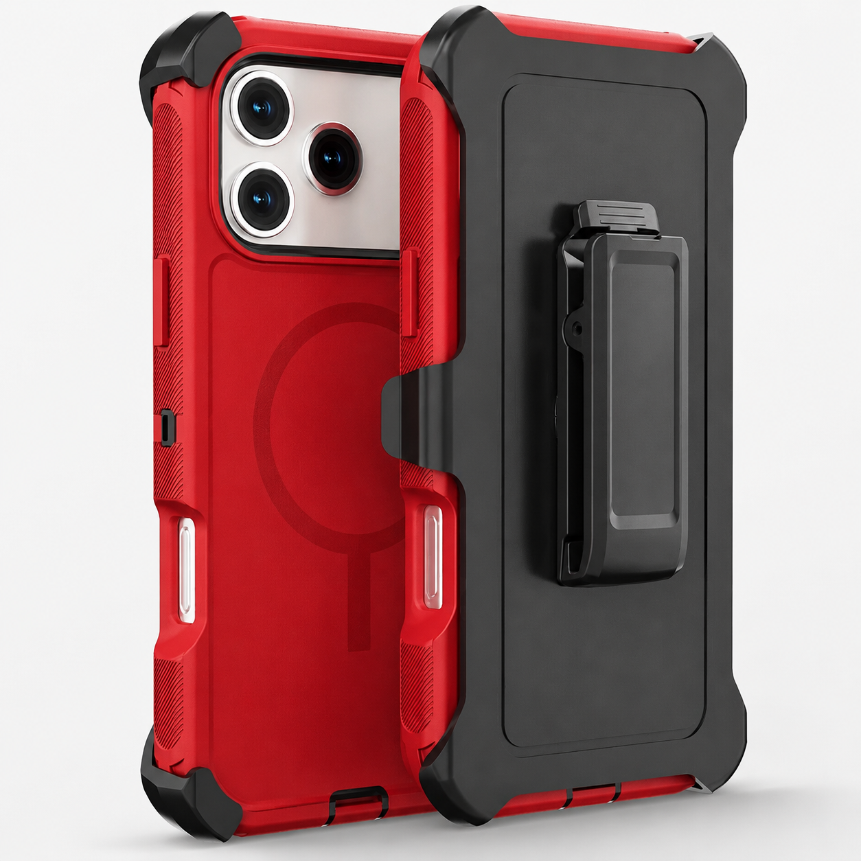 Premium iPhone Case Magnetic Protective Cover Rugged Defender Shockproof Armor Dual Layer Belt Clip Holder Anti Slip Grip Heavy Duty Design Structure