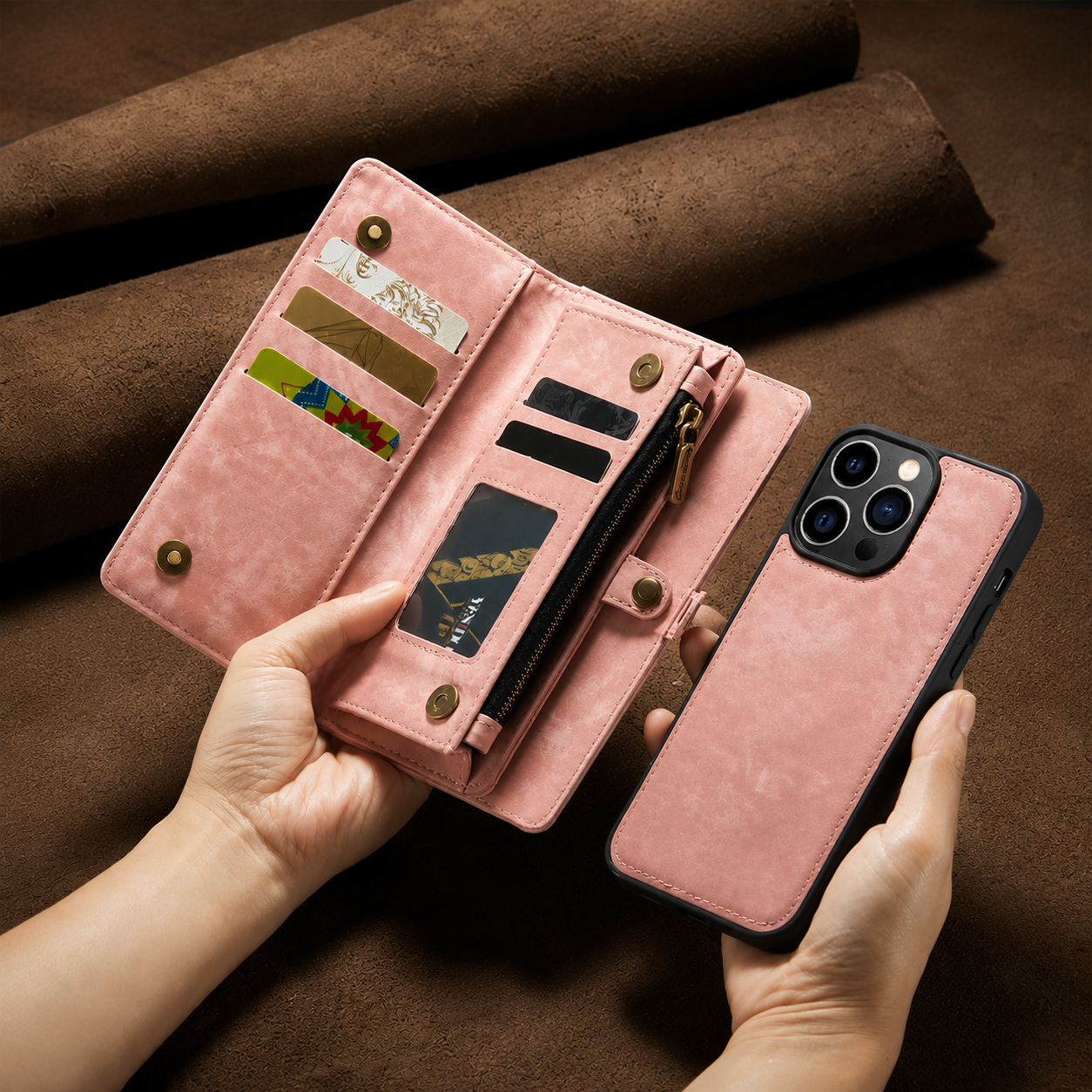 Premium iPhone Case Magnetic Wallet Cover Card Holder Shockproof Anti Fingerprint Non Slip Grip Full Protection Design Durable Case Slim Profile