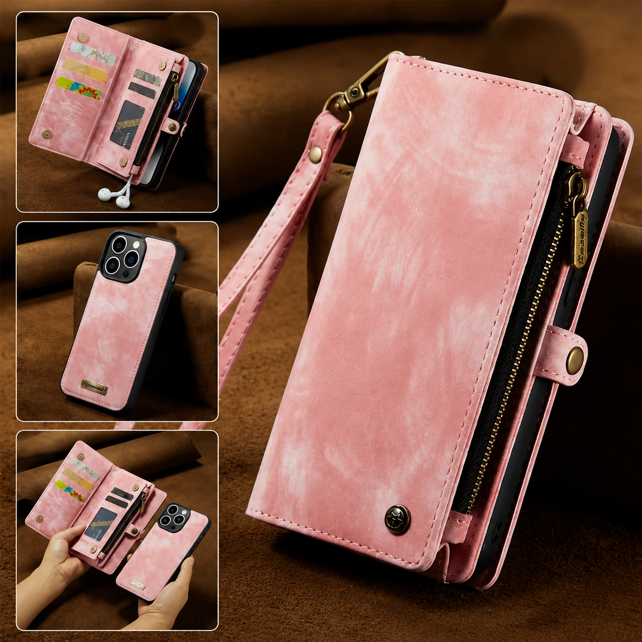 Premium iPhone Case Magnetic Wallet Cover Card Holder Shockproof Anti Fingerprint Non Slip Grip Full Protection Design Durable Case Slim Profile