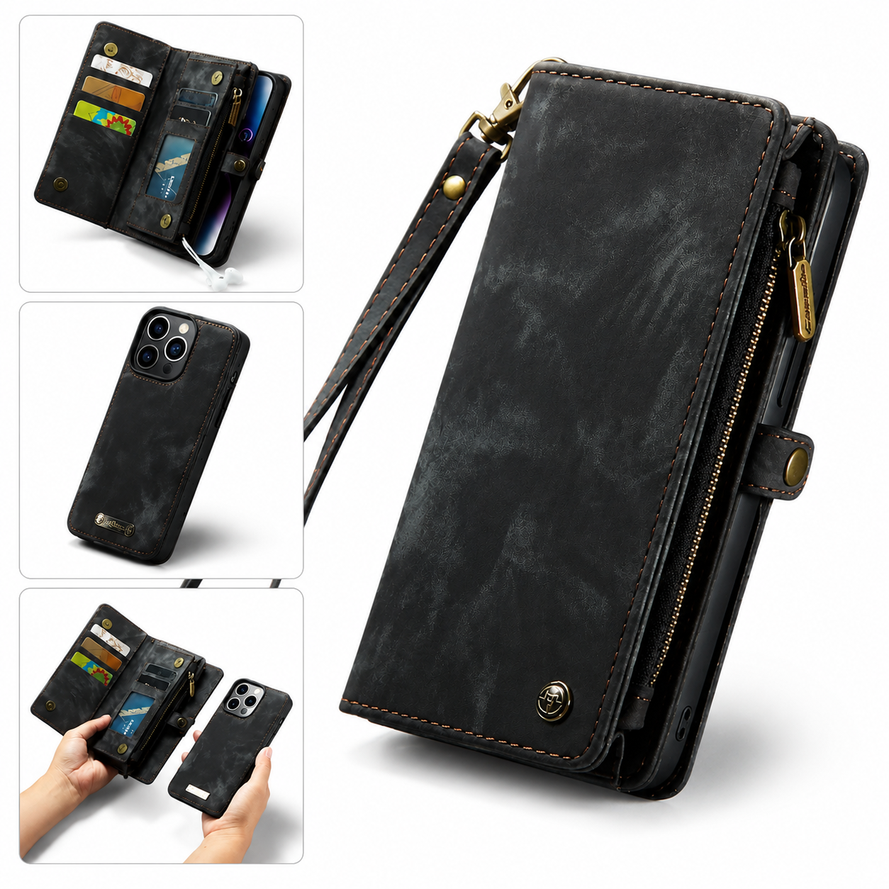 Premium iPhone Case Magnetic Wallet Cover Card Holder Shockproof Anti Fingerprint Non Slip Grip Full Protection Design Durable Case Slim Profile