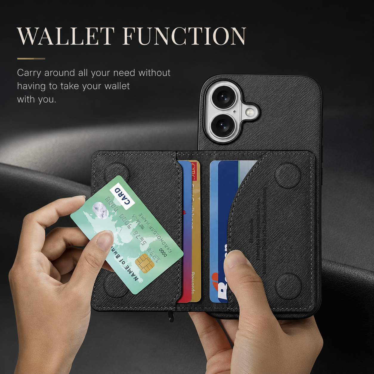 Premium iPhone Case Magnetic Wallet Cover with Camera Lens Protection, RFID Blocking Card Holder, Shockproof PU Leather Construction, Non Slip Design