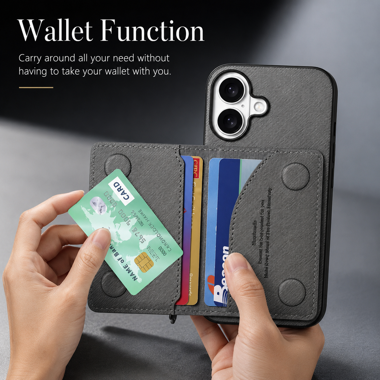 Premium iPhone Case Magnetic Wallet Cover with Camera Lens Protection, RFID Blocking Card Holder, Shockproof PU Leather Construction, Non Slip Design