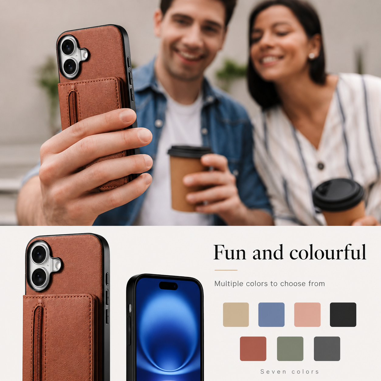 Premium iPhone Case Magnetic Wallet Cover with Camera Lens Protection, RFID Blocking Card Holder, Shockproof PU Leather Construction, Non Slip Design