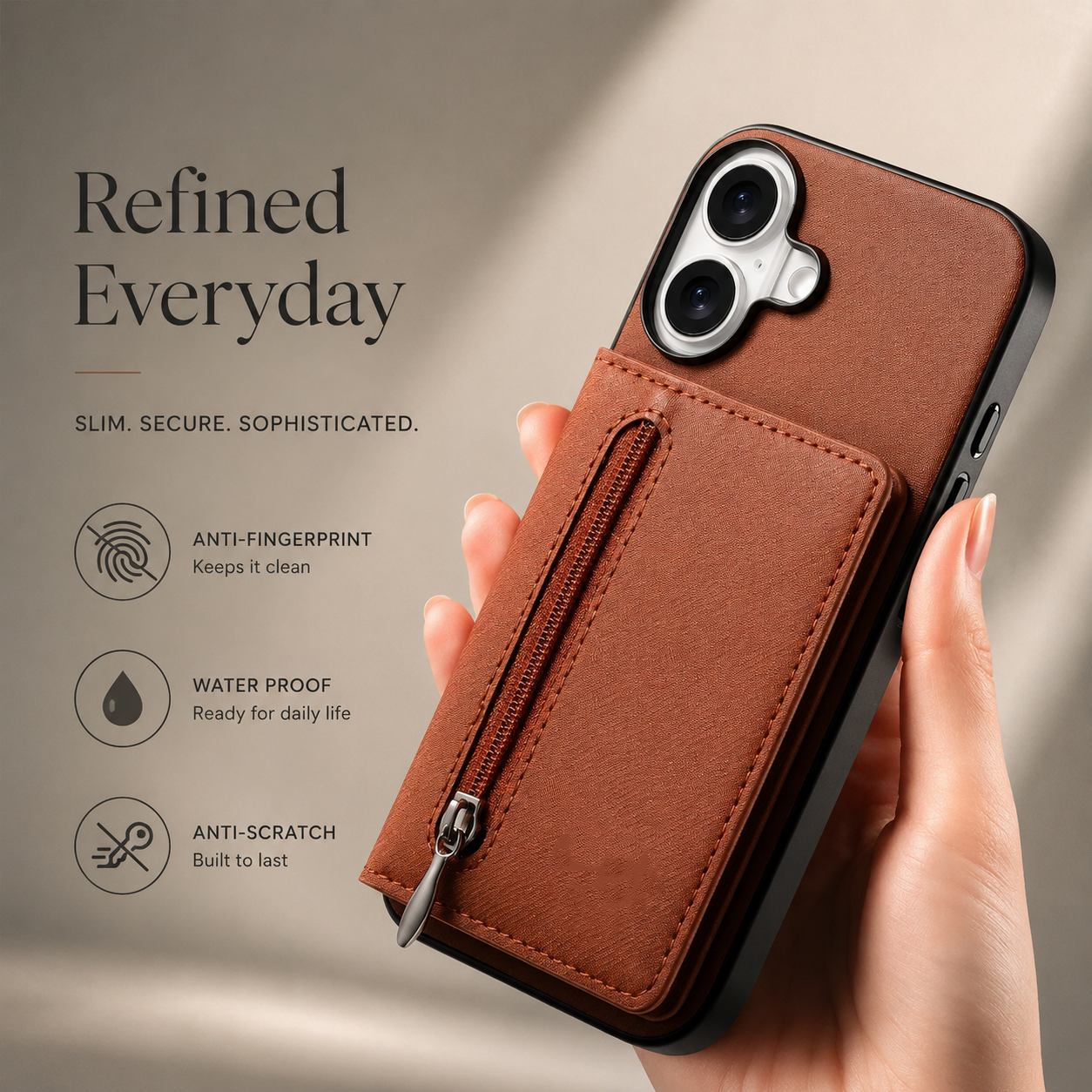Premium iPhone Case Magnetic Wallet Cover with Camera Lens Protection, RFID Blocking Card Holder, Shockproof PU Leather Construction, Non Slip Design