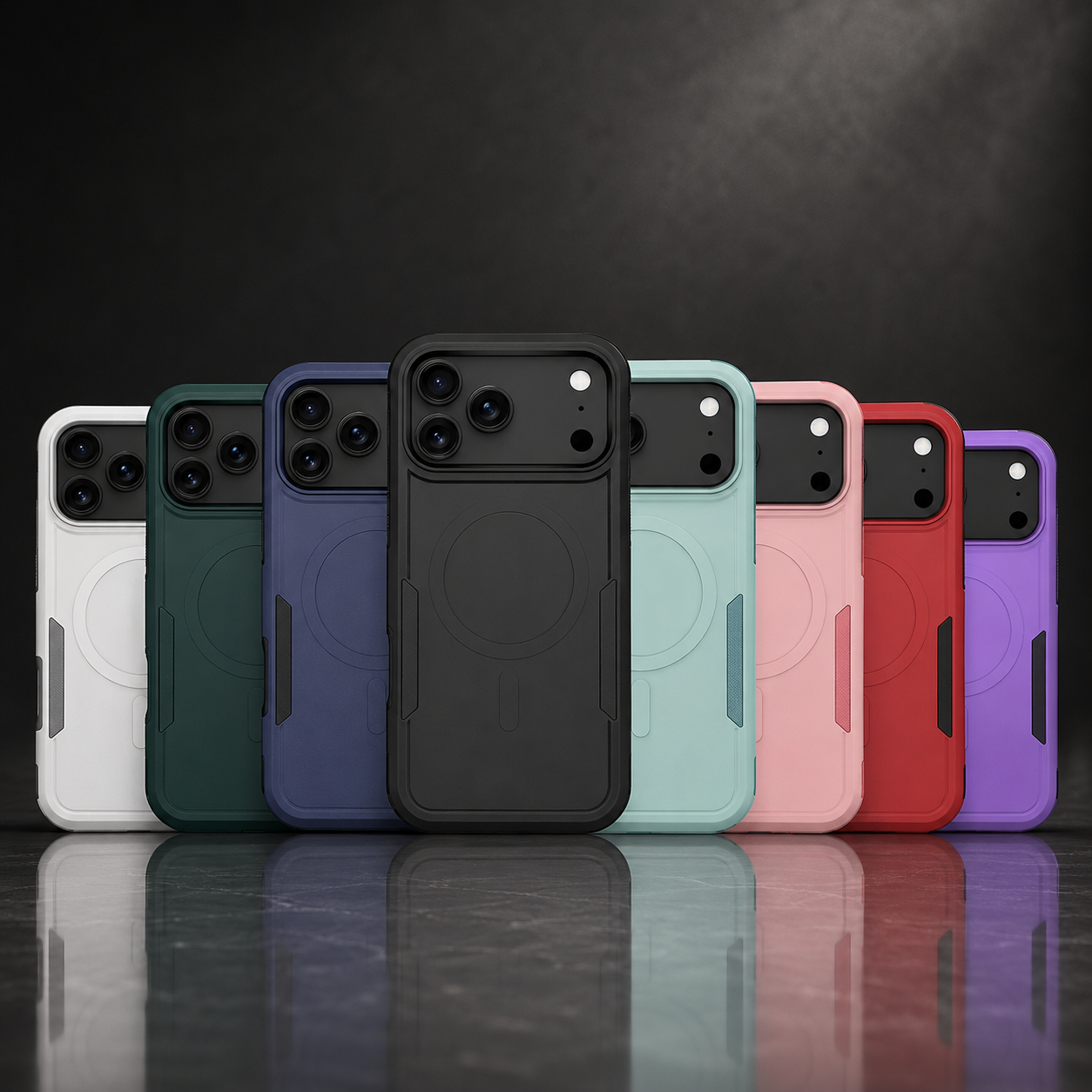 Premium iPhone Case Magnetic Wireless Charging Shockproof Protective Cover Heavy Armor PC TPU Hybrid Matte Anti Fingerprint Design