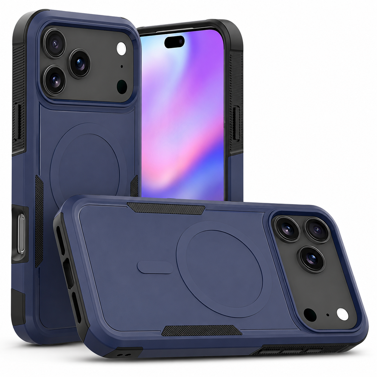 Premium iPhone Case Magnetic Wireless Charging Shockproof Protective Cover Heavy Armor PC TPU Hybrid Matte Anti Fingerprint Design