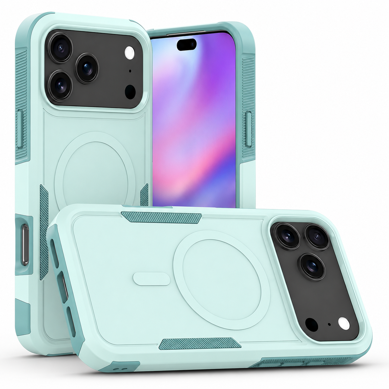 Premium iPhone Case Magnetic Wireless Charging Shockproof Protective Cover Heavy Armor PC TPU Hybrid Matte Anti Fingerprint Design