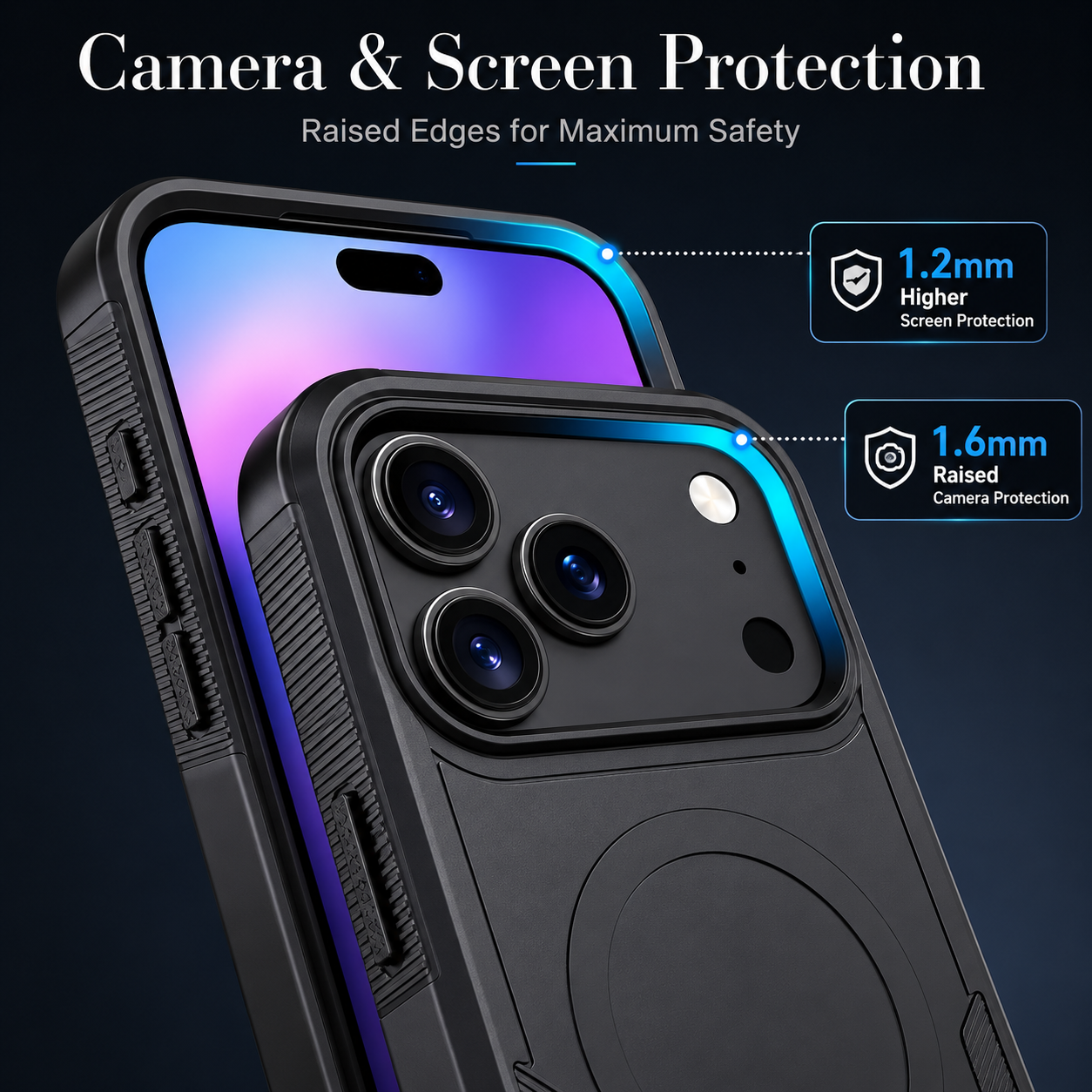 Premium iPhone Case Magnetic Wireless Charging Shockproof Protective Cover Heavy Armor PC TPU Hybrid Matte Anti Fingerprint Design