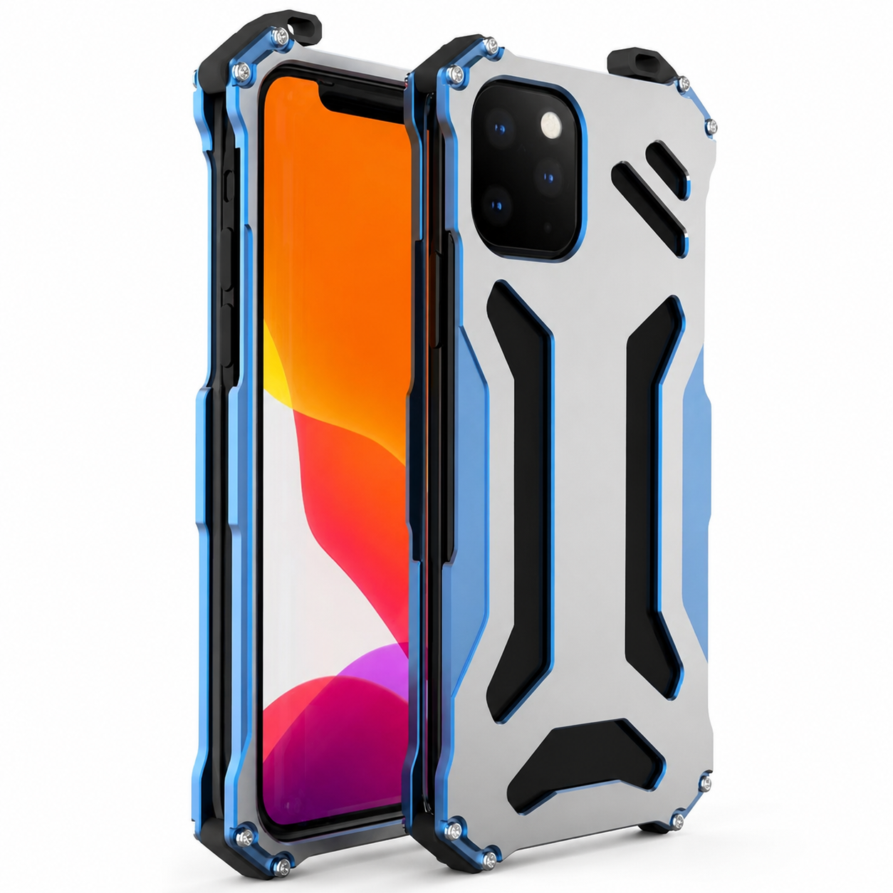 Premium iPhone Case Metal Armor Build with Camera Lens Protection Heavy Duty Structure Anti Scratch Texture Non Slip Shock Resistant Grip
