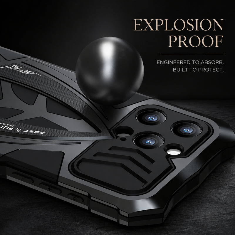 Premium iPhone Case Metal Armor Construction with Camera Lens Protection, Shockproof Defender Design, Anti Scratch Non Slip Durable Protection