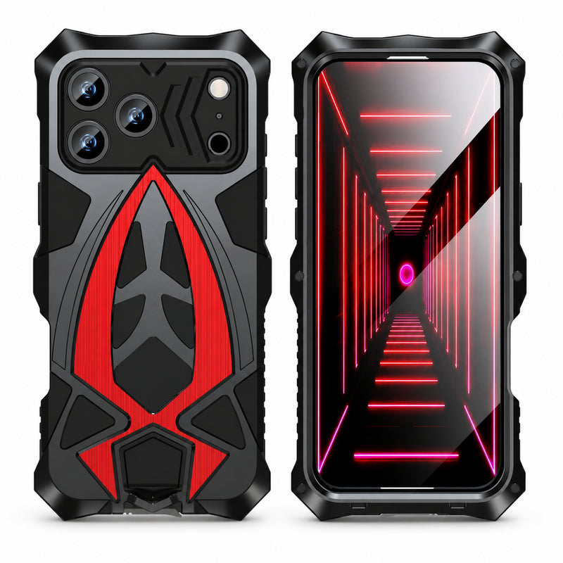 Premium iPhone Case Metal Armor Construction with Camera Lens Protection, Shockproof Defender Design, Anti Scratch Non Slip Durable Protection