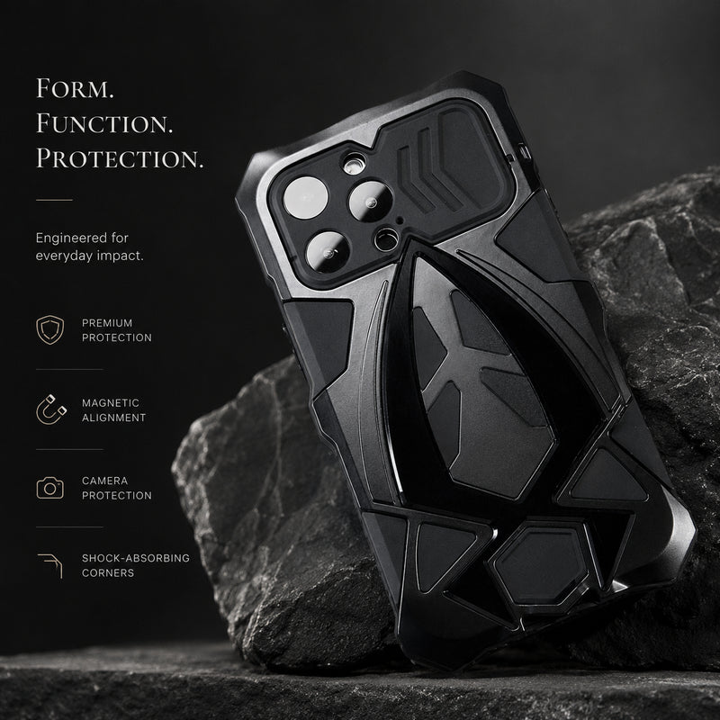 Premium iPhone Case Metal Armor Construction with Camera Lens Protection, Shockproof Defender Design, Anti Scratch Non Slip Durable Protection