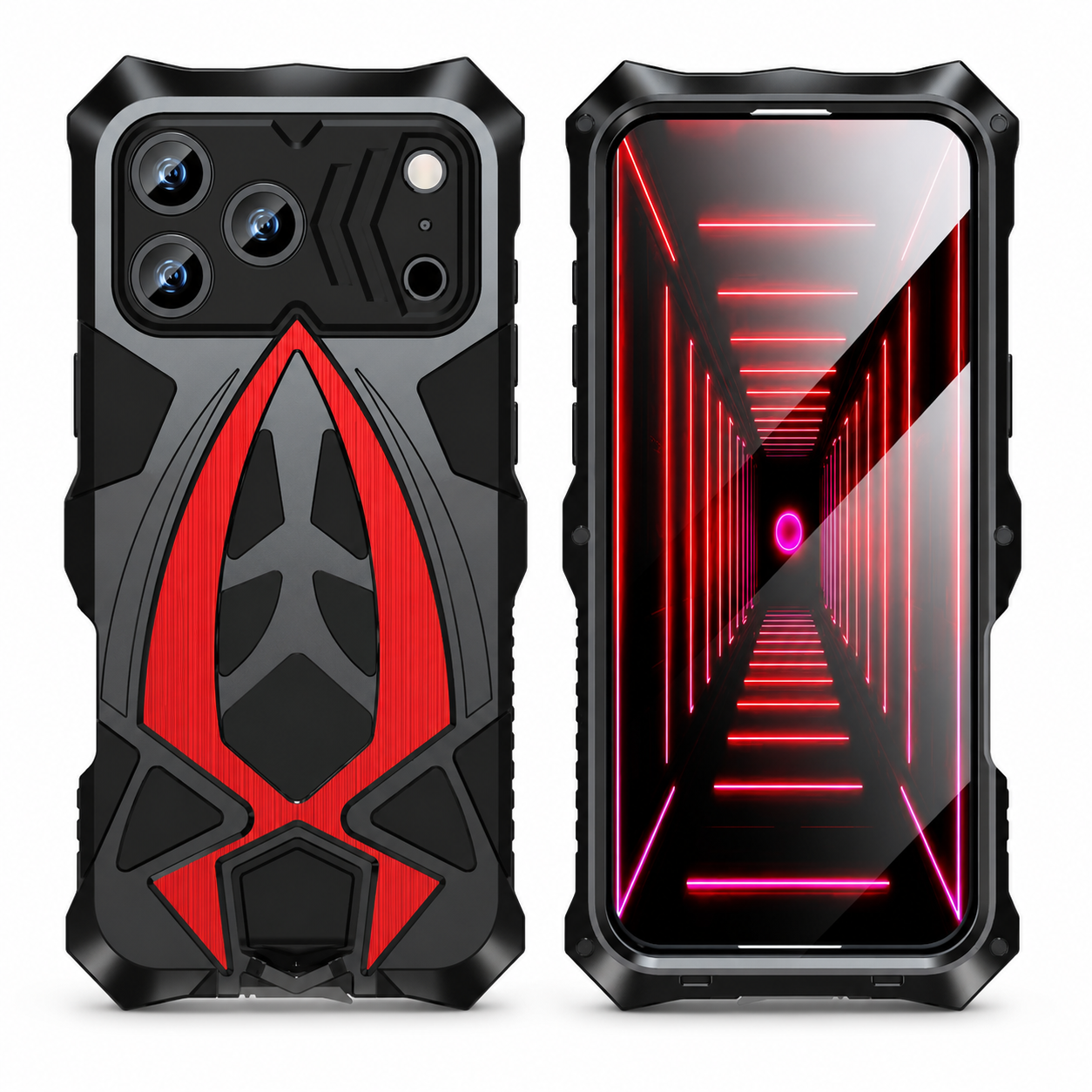 Premium iPhone Case Metal Armor Cover with Shockproof Protection, Camera Lens Protection, Secure Grip, Scratch Resistant Design and Durable Construction
