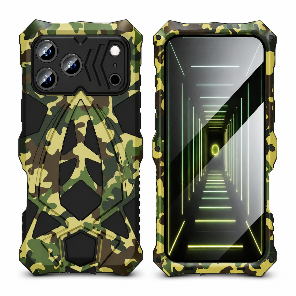Premium iPhone Case Metal Armor Cover with Shockproof Protection, Camera Lens Protection, Secure Grip, Scratch Resistant Design and Durable Construction