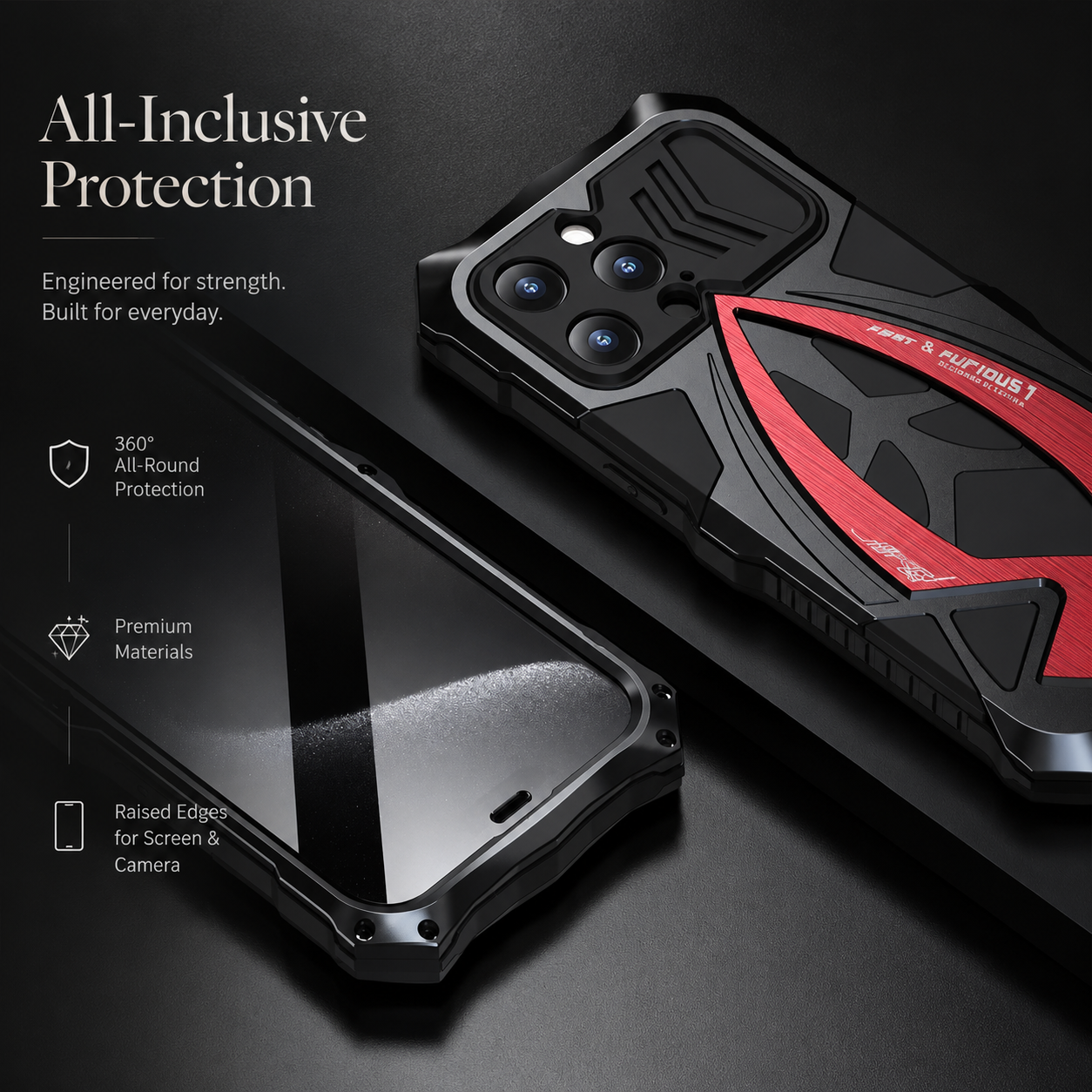 Premium iPhone Case Metal Armor Cover with Shockproof Protection, Camera Lens Protection, Secure Grip, Scratch Resistant Design and Durable Construction