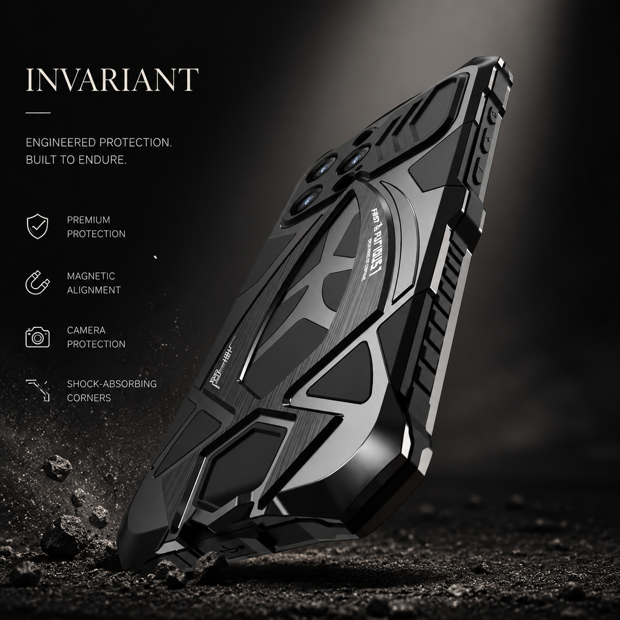 Premium iPhone Case Metal Armor Cover with Shockproof Protection, Camera Lens Protection, Secure Grip, Scratch Resistant Design and Durable Construction