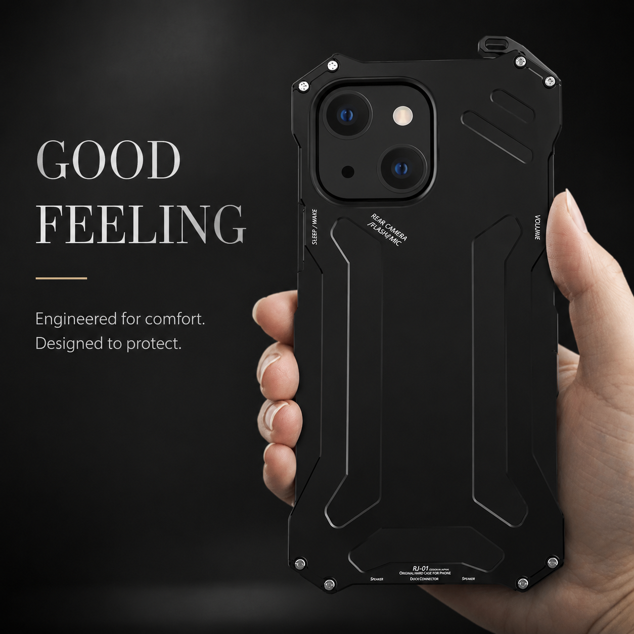 Premium iPhone Case Metal Armor Shockproof Cover, Heavy-Duty Protective Design with Anti-Scratch Finish, Secure Non-Slip Grip and Camera Protection