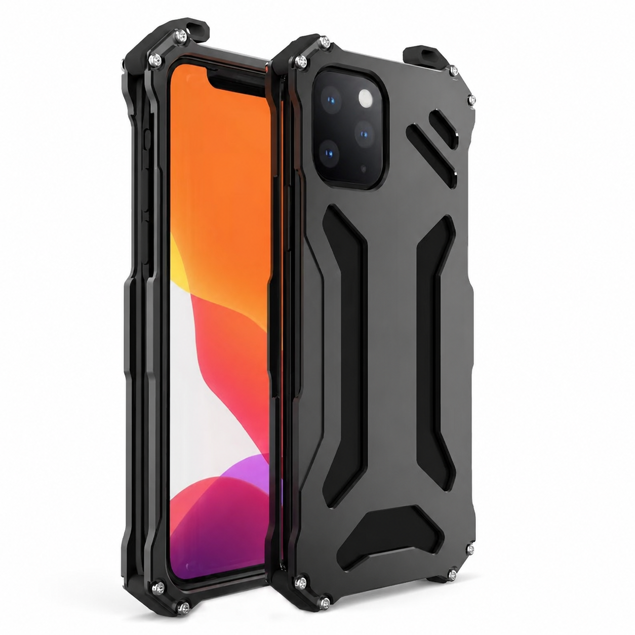Premium iPhone Case Metal Armor Shockproof Cover, Heavy-Duty Protective Design with Anti-Scratch Finish, Secure Non-Slip Grip and Camera Protection