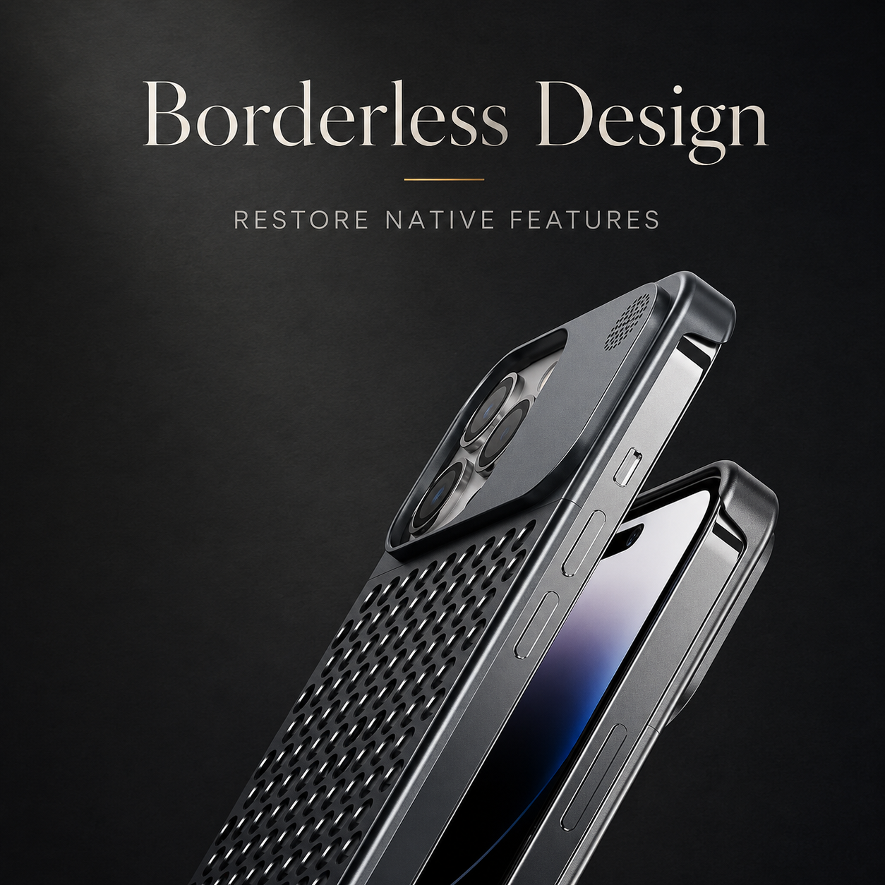 Premium iPhone Case Metal Heat Dissipation Aluminum Cover with Cooling Design, Anti Scratch Protection, Secure Grip and Camera Lens Protection