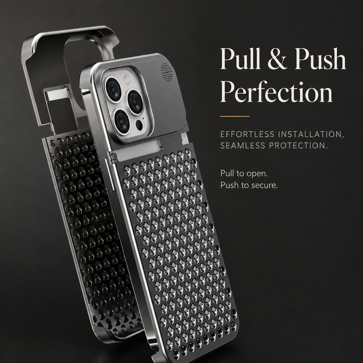 Premium iPhone Case Metal Heat Dissipation Aluminum Cover with Cooling Design, Anti Scratch Protection, Secure Grip and Camera Lens Protection