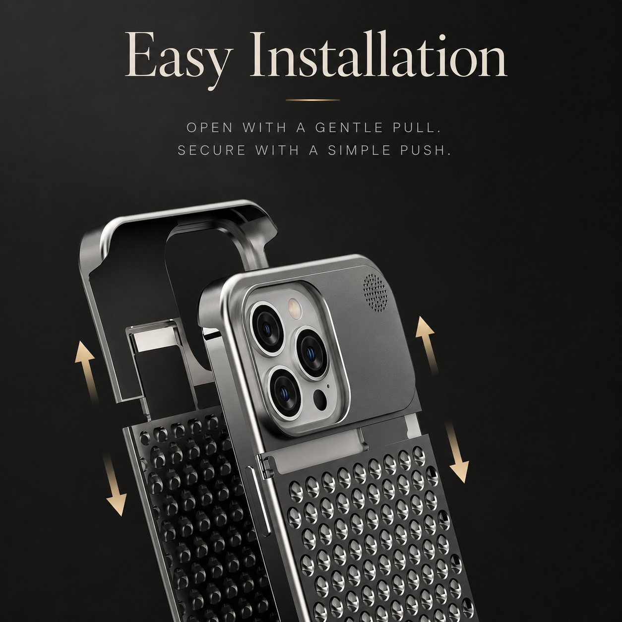 Premium iPhone Case Metal Heat Dissipation Aluminum Cover with Cooling Design, Anti Scratch Protection, Secure Grip and Camera Lens Protection