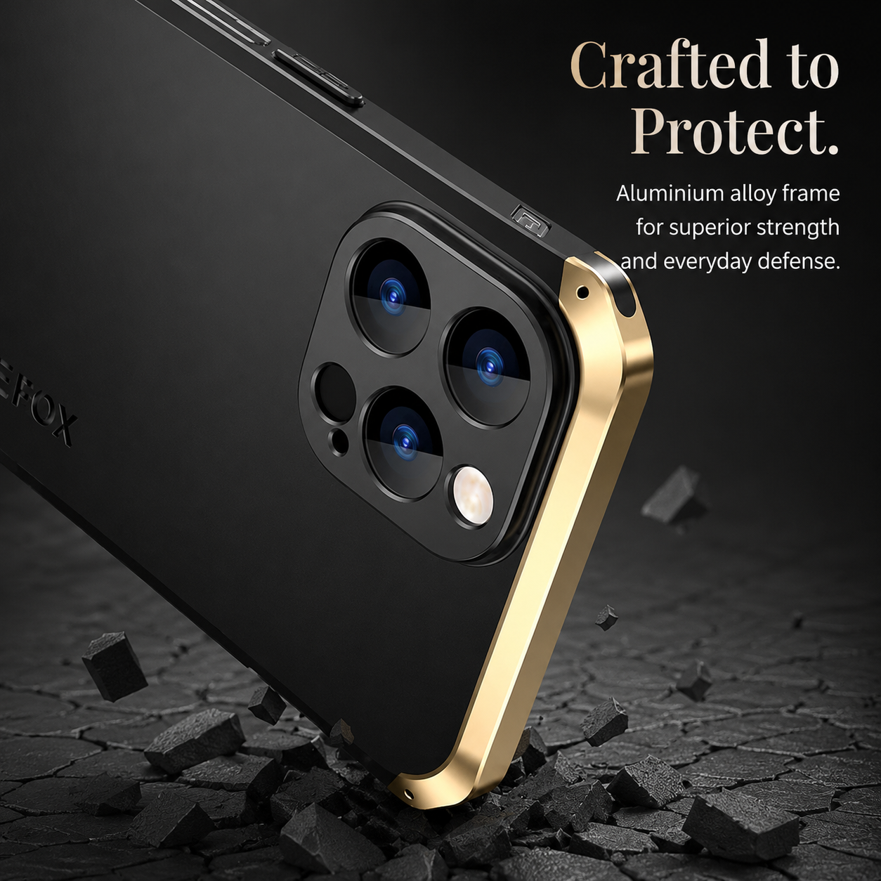 Premium iPhone Case PC + Aluminum Alloy Full-Coverage Protective Shell with Washable Anti-Scratch Dustproof Design, Non-Slip Lightweight Build