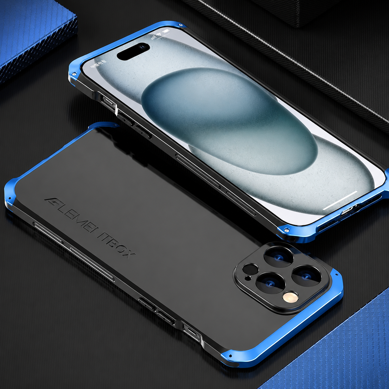 Premium iPhone Case PC + Aluminum Alloy Full-Coverage Protective Shell with Washable Anti-Scratch Dustproof Design, Non-Slip Lightweight Build