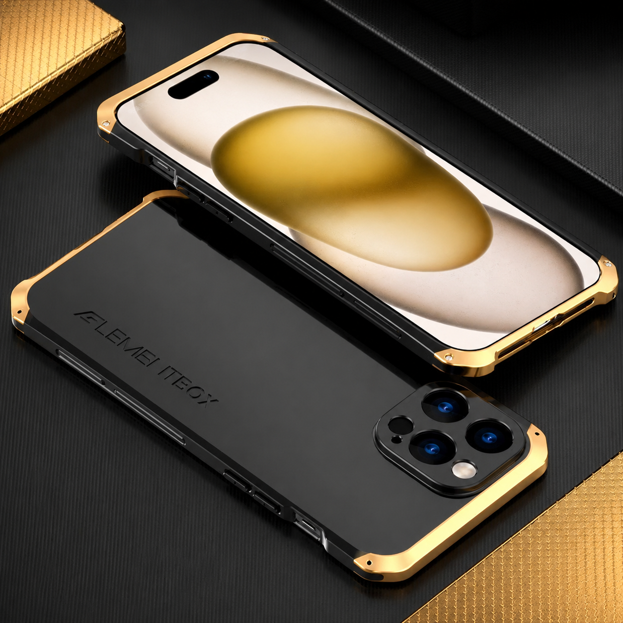 Premium iPhone Case PC + Aluminum Alloy Full-Coverage Protective Shell with Washable Anti-Scratch Dustproof Design, Non-Slip Lightweight Build