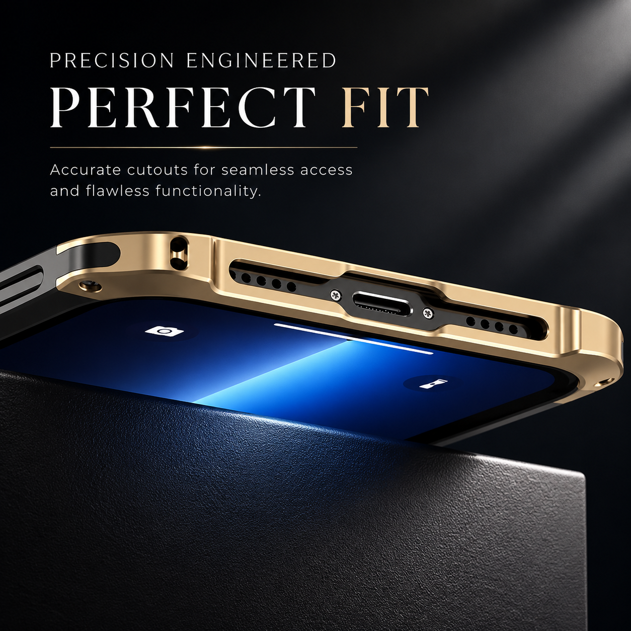 Premium iPhone Case PC + Aluminum Alloy Full-Coverage Protective Shell with Washable Anti-Scratch Dustproof Design, Non-Slip Lightweight Build