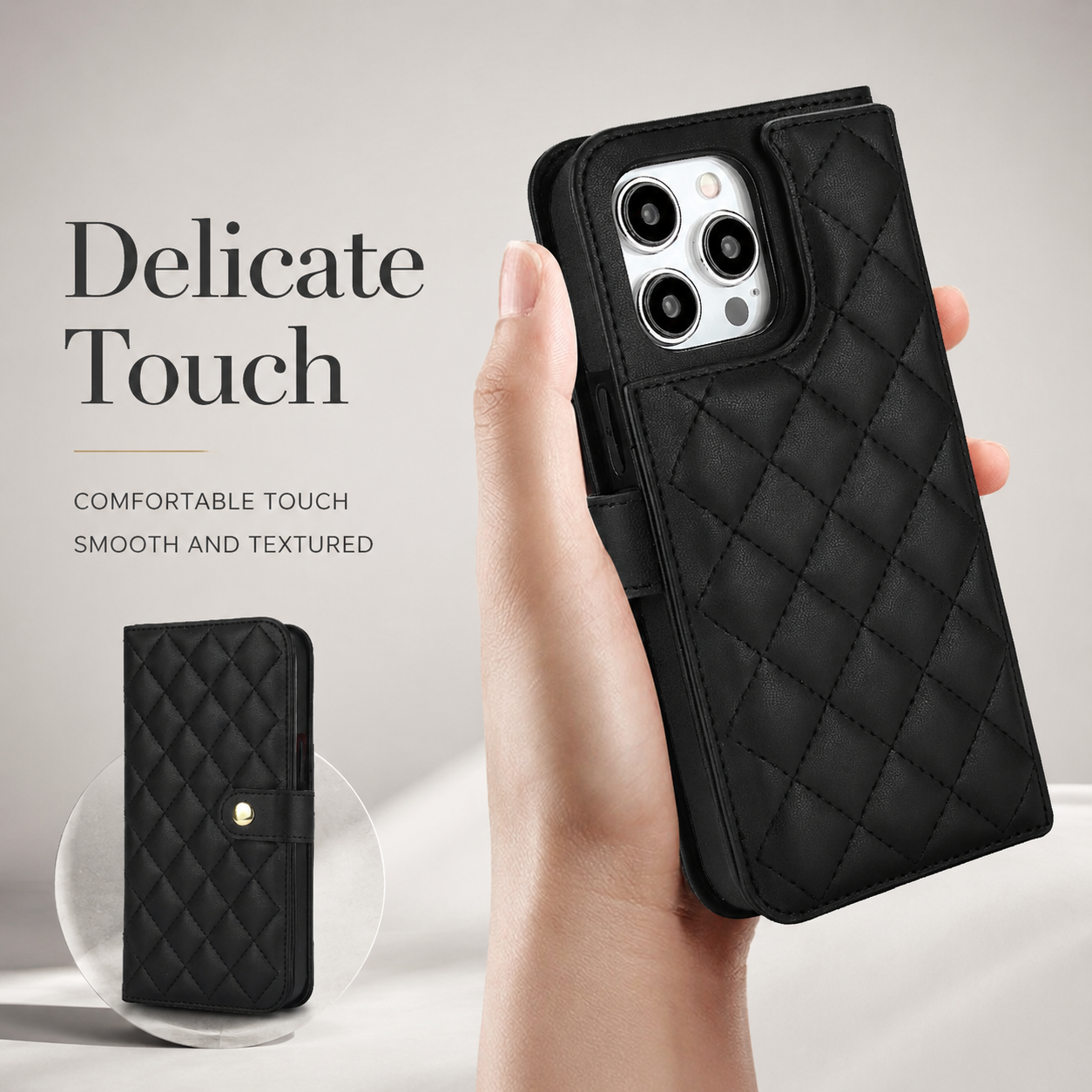 Premium iPhone Case RFID Blocking Wallet Crossbody Flip Cover PU Leather Card Holder Magnetic Closure Adjustable Strap Shockproof Full Coverage
