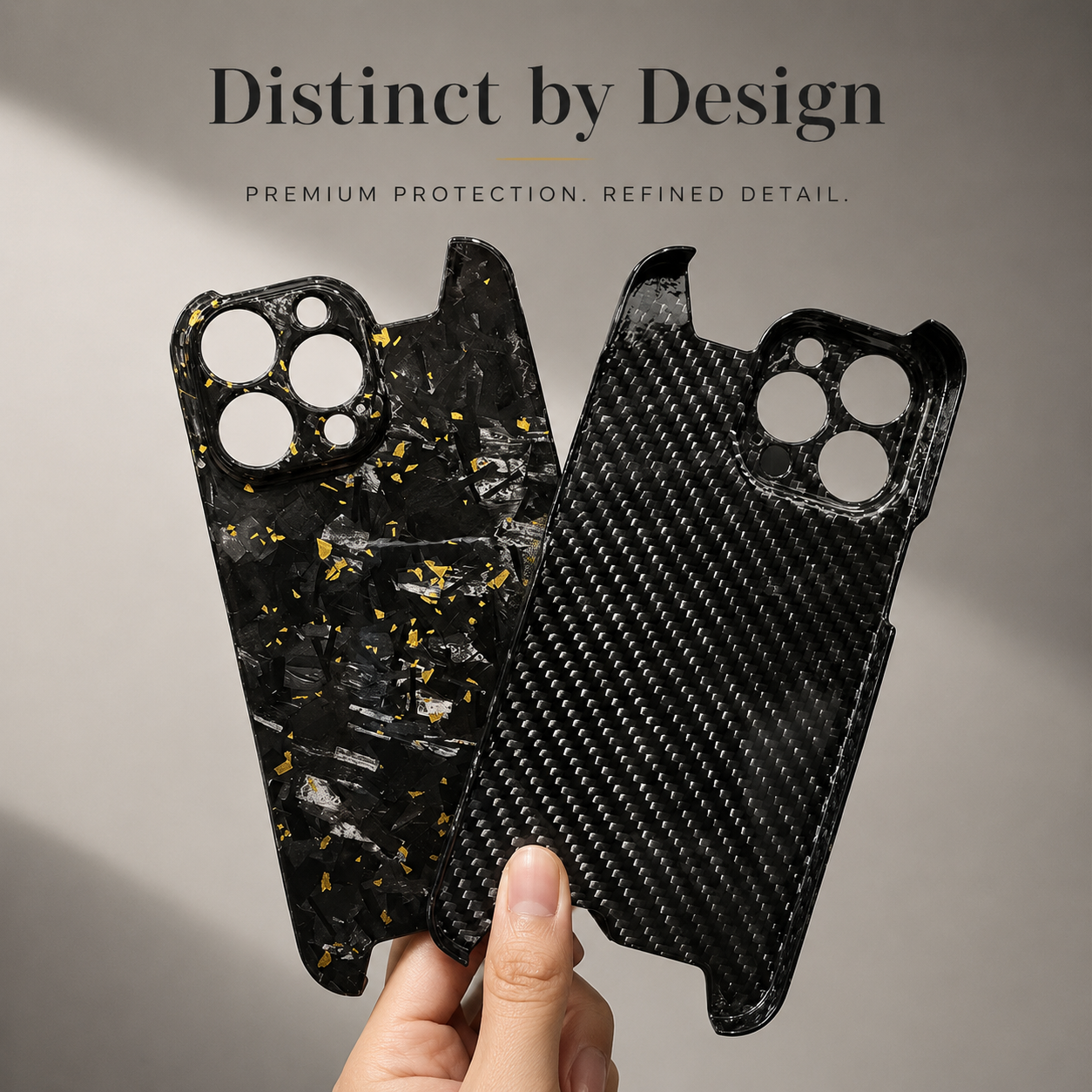 Premium iPhone Case Real Forged Carbon Fiber Cover Camera Lens Protection Ultra Thin Lightweight Shockproof Anti Scratch Wireless Charging Design