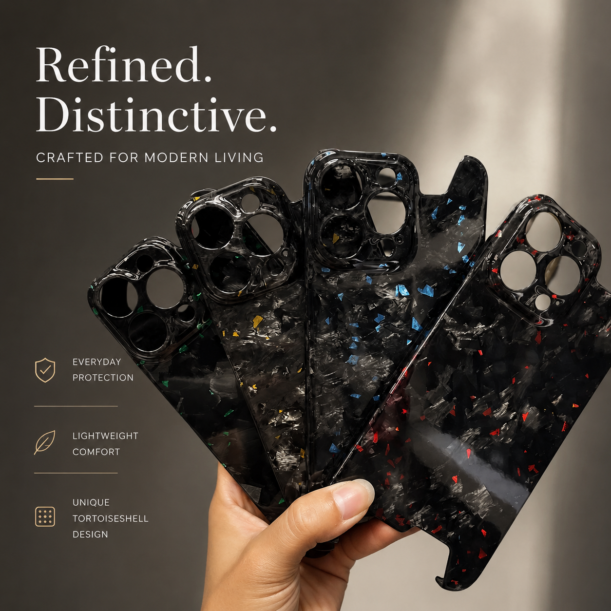 Premium iPhone Case Real Forged Carbon Fiber Cover Camera Lens Protection Ultra Thin Lightweight Shockproof Anti Scratch Wireless Charging Design