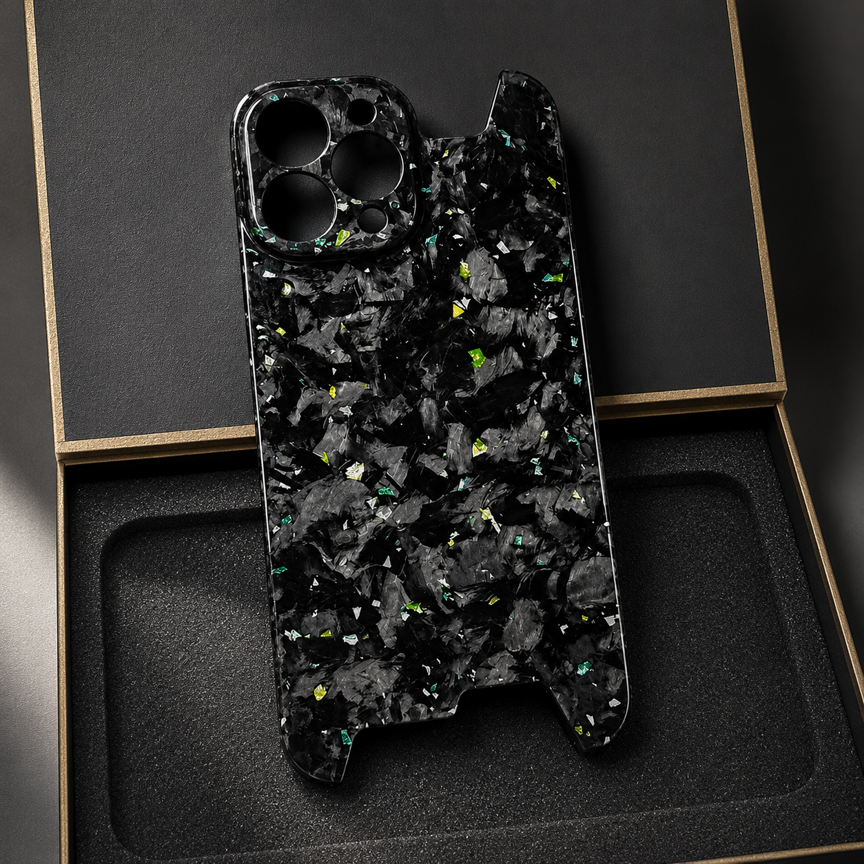 Premium iPhone Case Real Forged Carbon Fiber Cover Camera Lens Protection Ultra Thin Lightweight Shockproof Anti Scratch Wireless Charging Design