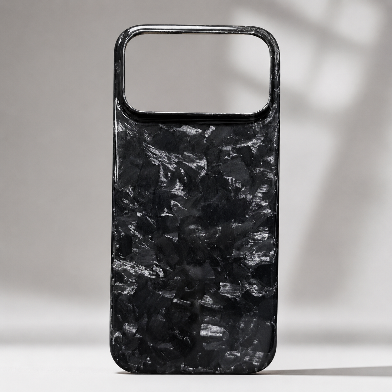Premium iPhone Case Real Forged Carbon Fiber Finish Camera Lens Protection Anti Fingerprint Texture Lightweight Non Slip Shock Resistant Design