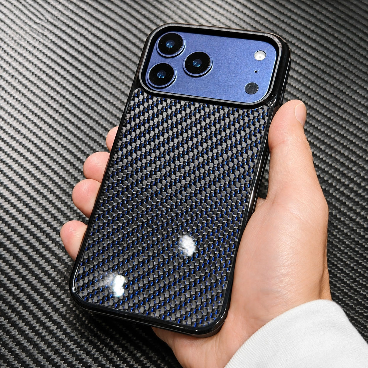 Premium iPhone Case Real Forged Carbon Fiber Finish MagSafe Compatible Camera Lens Protection Shockproof Anti Scratch Lightweight Slim Non-Slip Cover